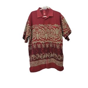 Marc Ecko Scorpion Print Short Sleeve Button Up Shirt Mens Size Medium L